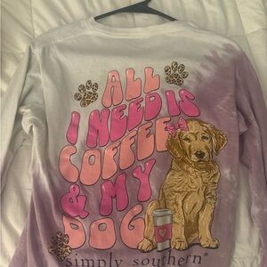 Simply Southern Pink and White Dog Lover Shirt